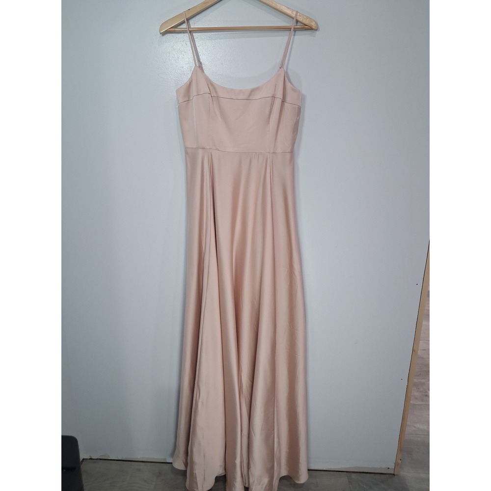 ASOS EDITION Blush Pink Satin Cami Maxi Dress Wedding Guest Bridesmaid Size 8